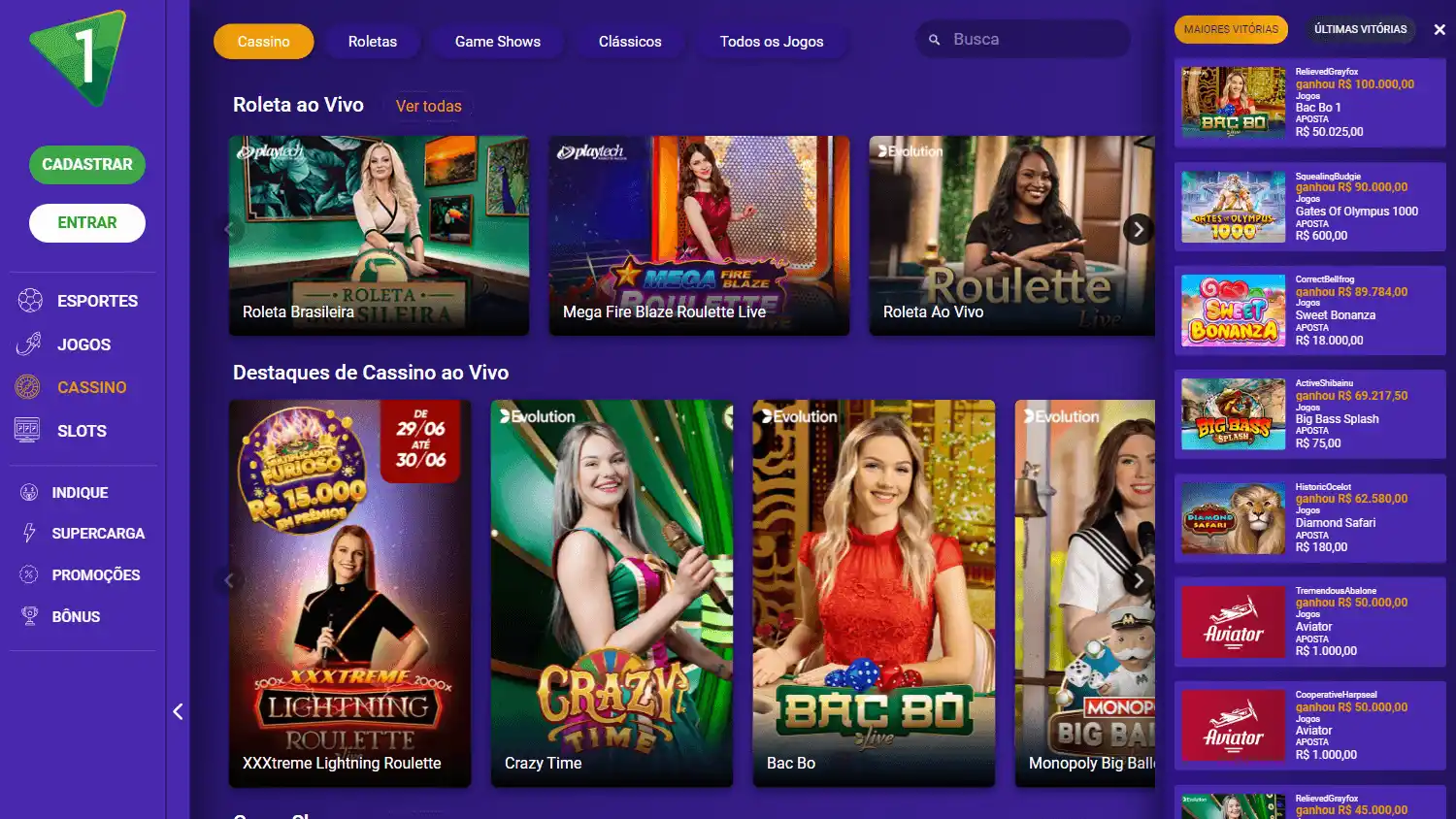 Aposta1 Casino screenshot 2