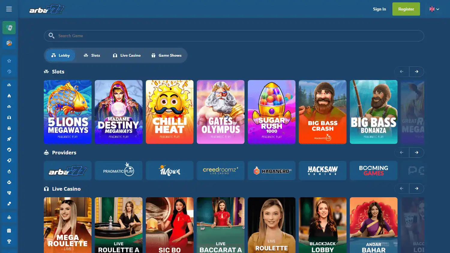 Arba777 Casino screenshot 2