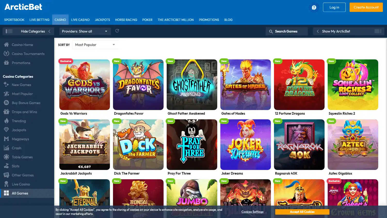 ArcticBet Casino screenshot 1