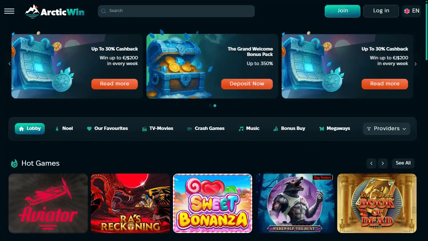 ArcticWin Casino screenshot 1