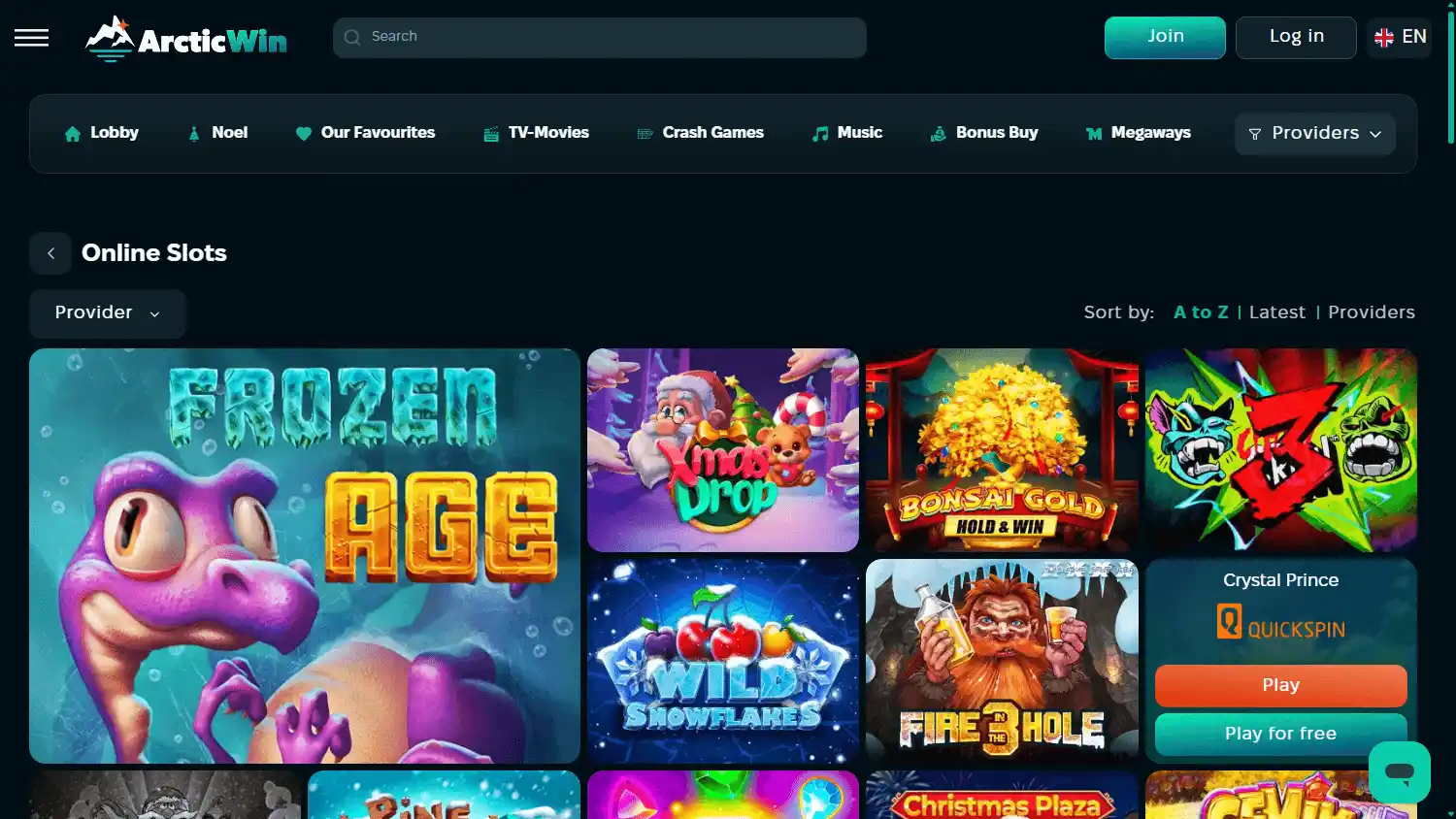 ArcticWin Casino screenshot 2