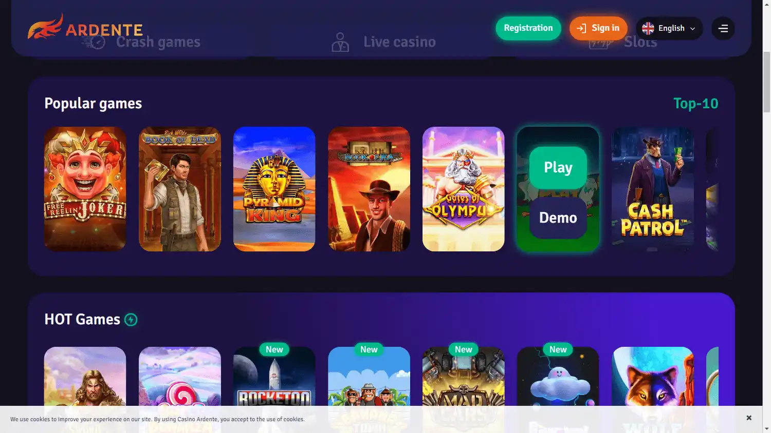 Ardente Casino screenshot 1
