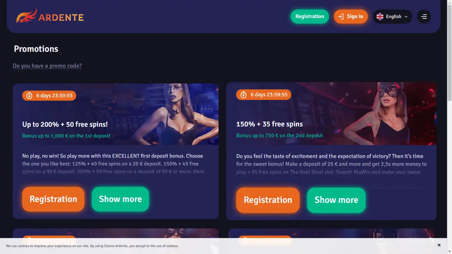 Ardente Casino screenshot 2