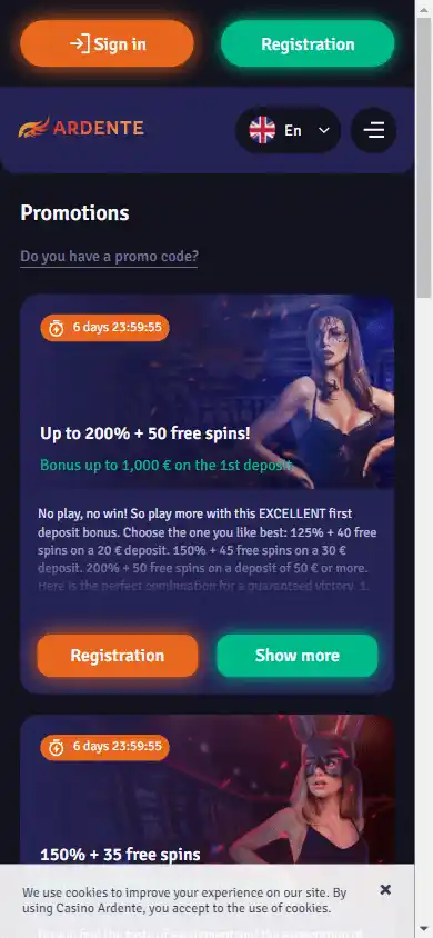 Ardente Casino screenshot 5
