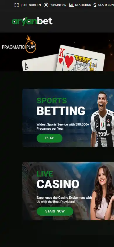 Aryanbet Casino screenshot 3