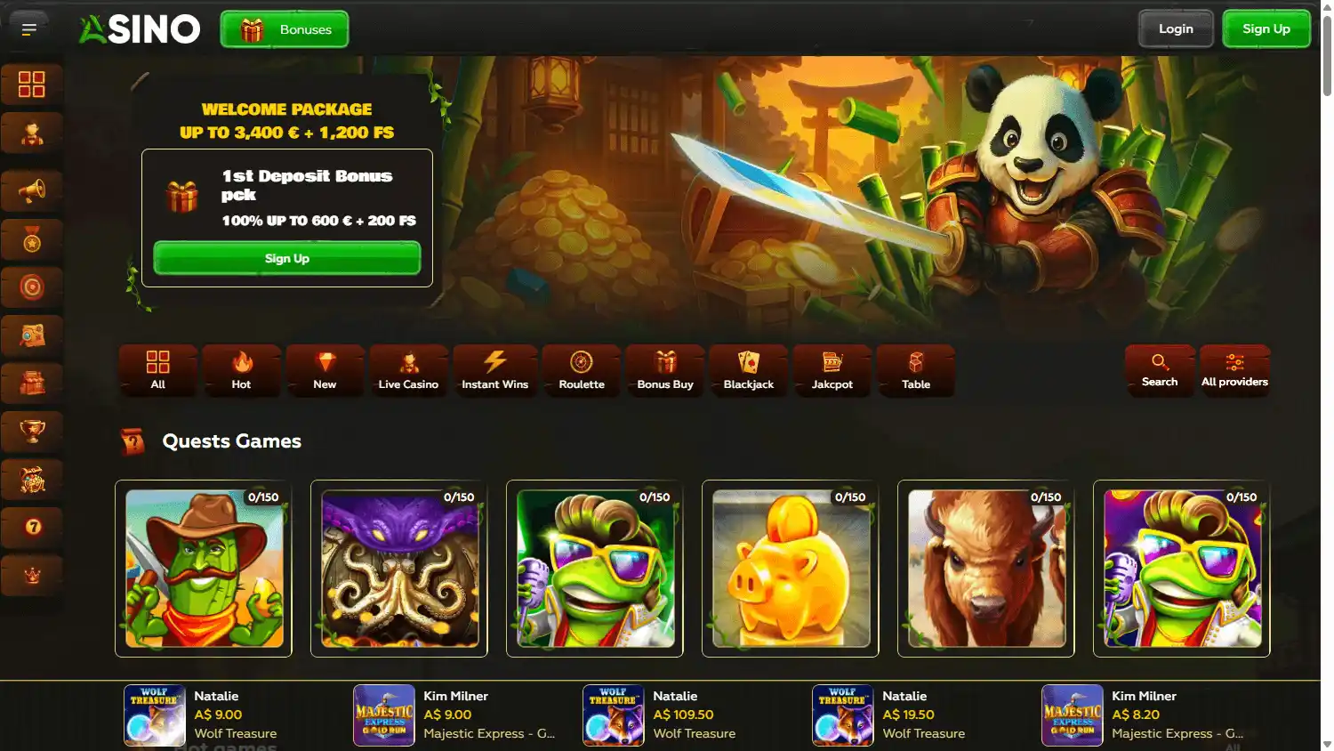 Asino Casino screenshot 1