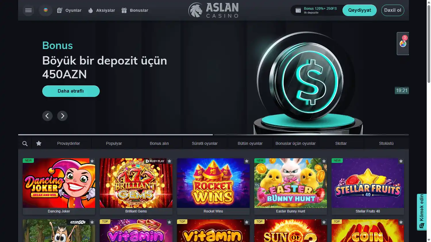 Aslan Casino screenshot 1