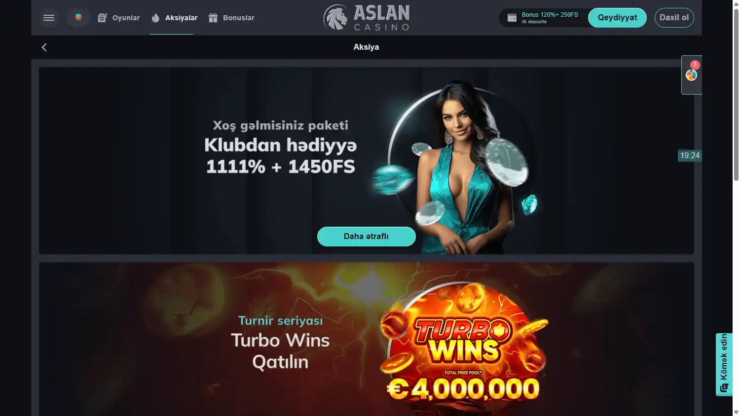 Aslan Casino screenshot 3
