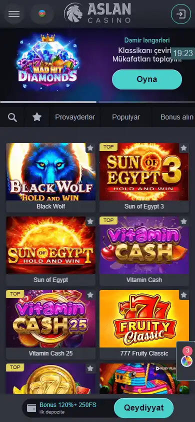 Aslan Casino screenshot 5