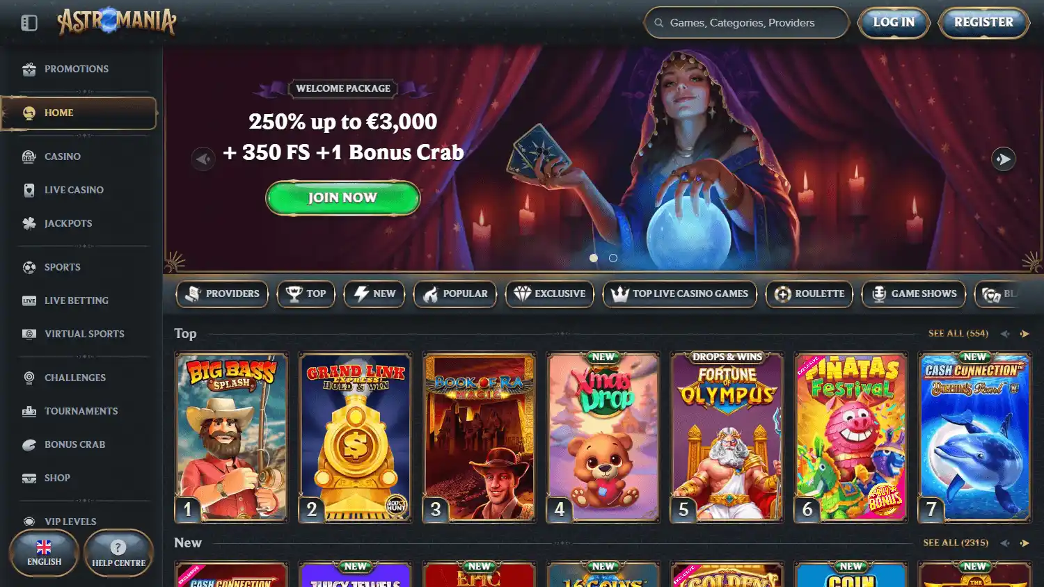 AstroMania Casino screenshot 1