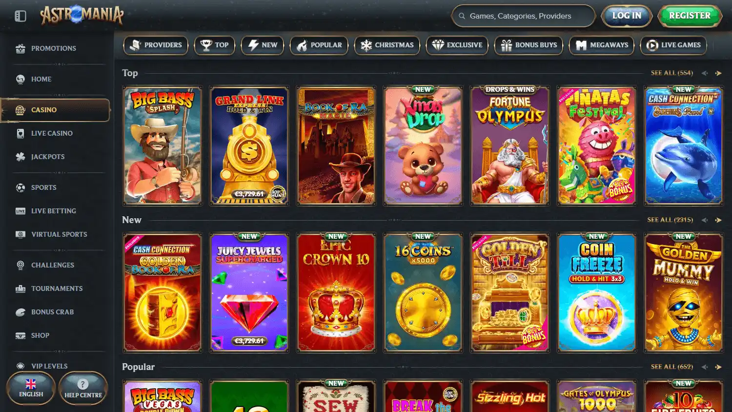 AstroMania Casino screenshot 2