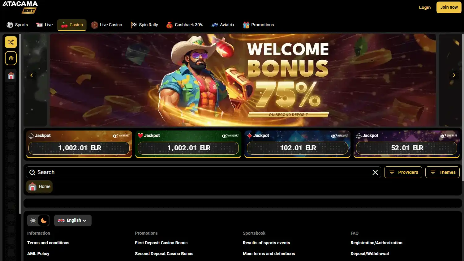 Atacamabet Casino screenshot 2
