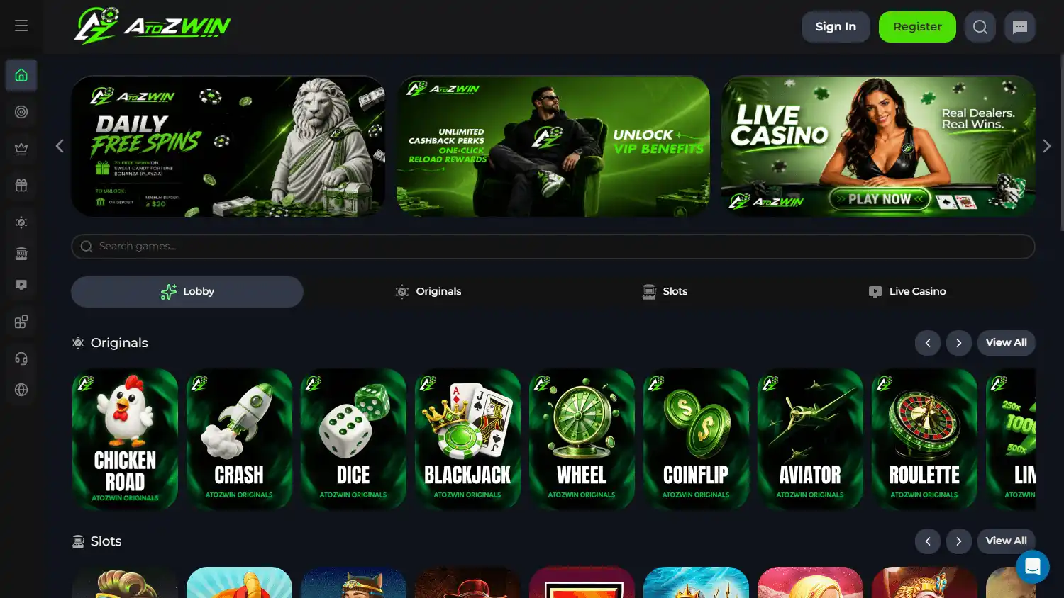 AtoZWIN Casino screenshot 1