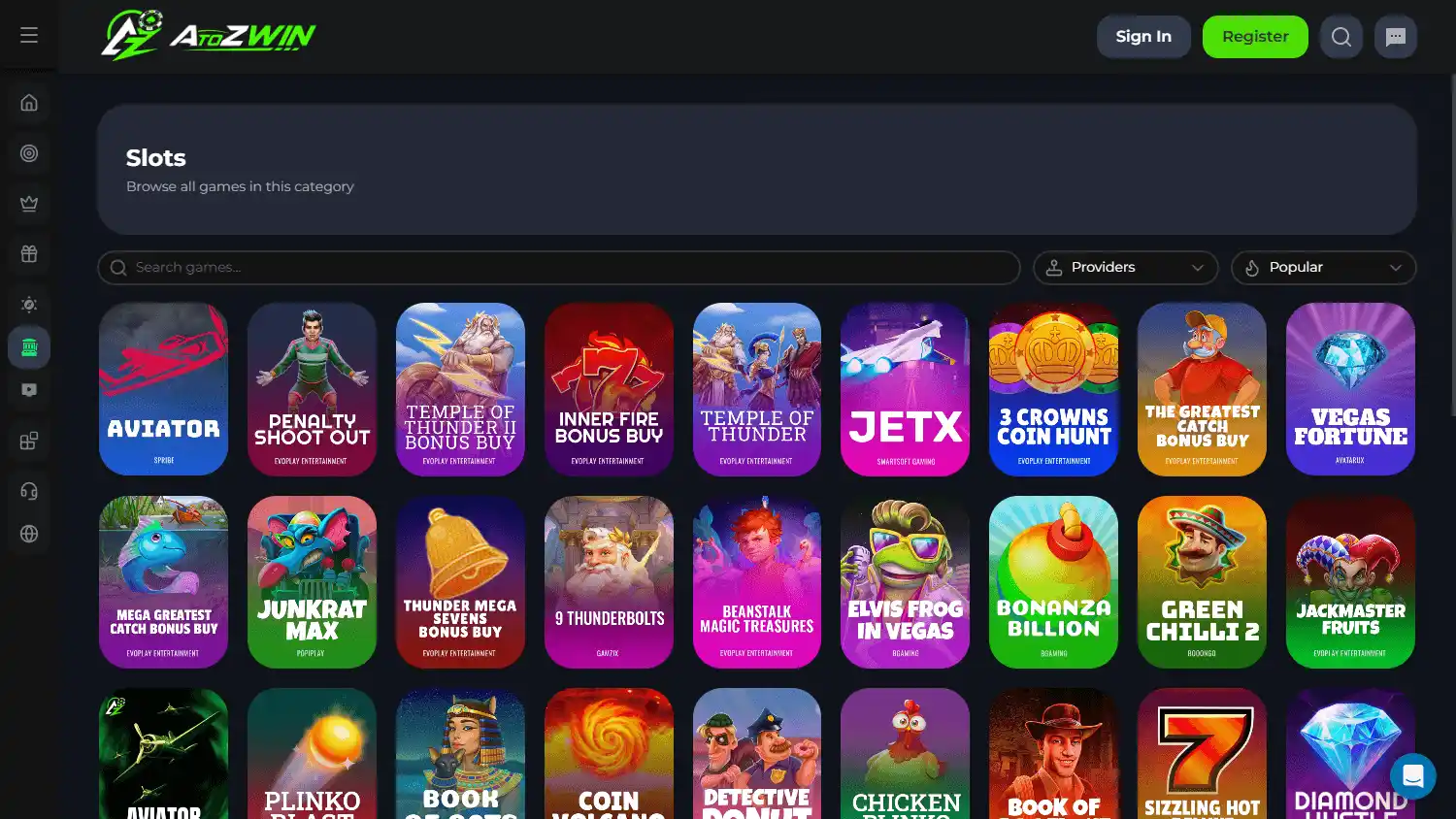 AtoZWIN Casino screenshot 2