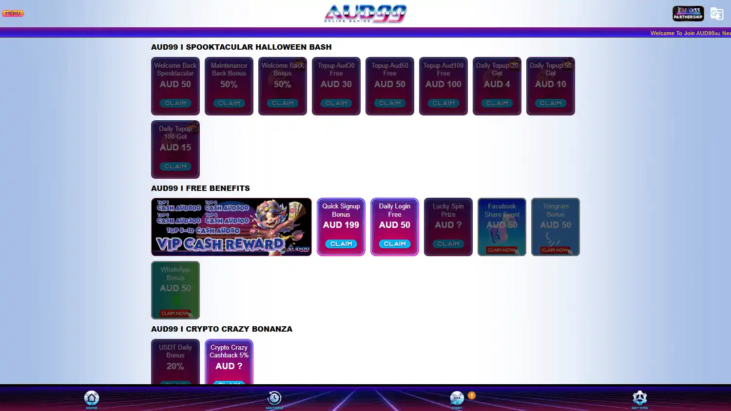 AUD99 Casino screenshot 2