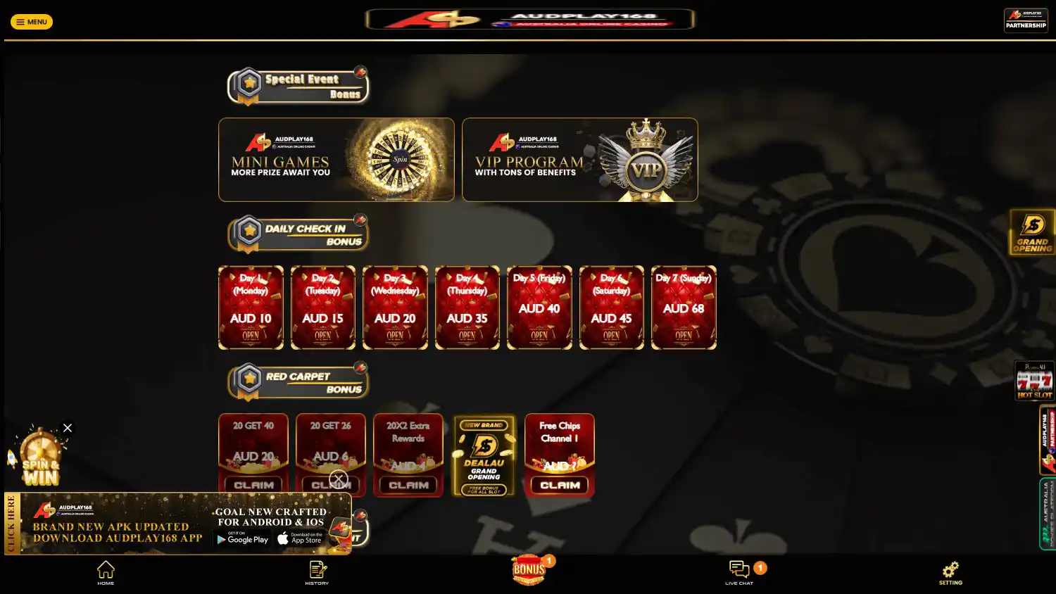 AUDPLAY168 Casino screenshot 2
