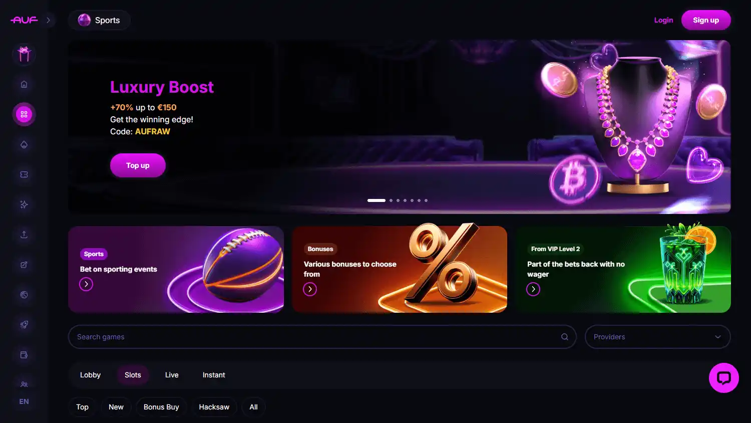 Auf Casino screenshot 2