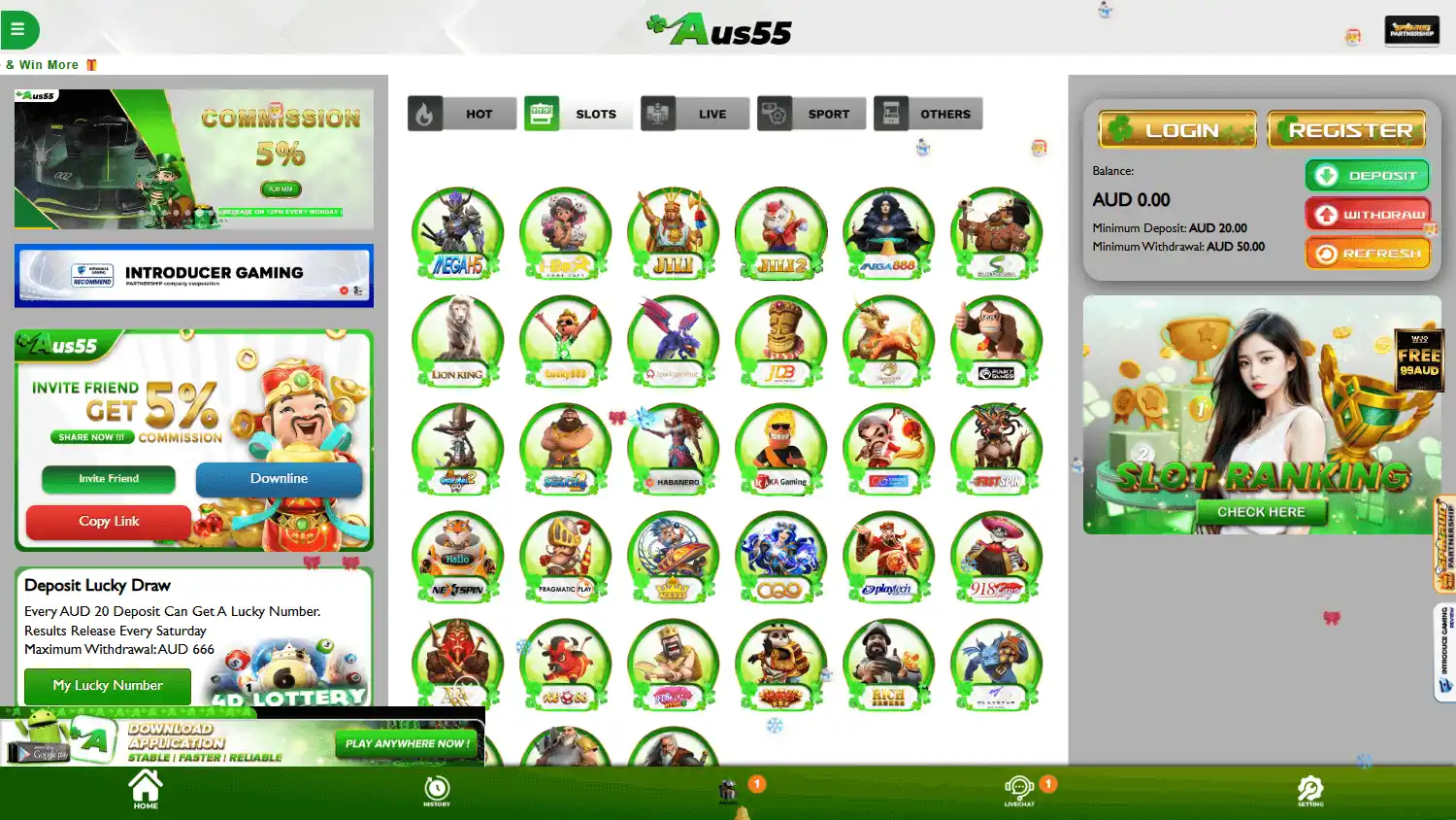 Aus55 Casino screenshot 1
