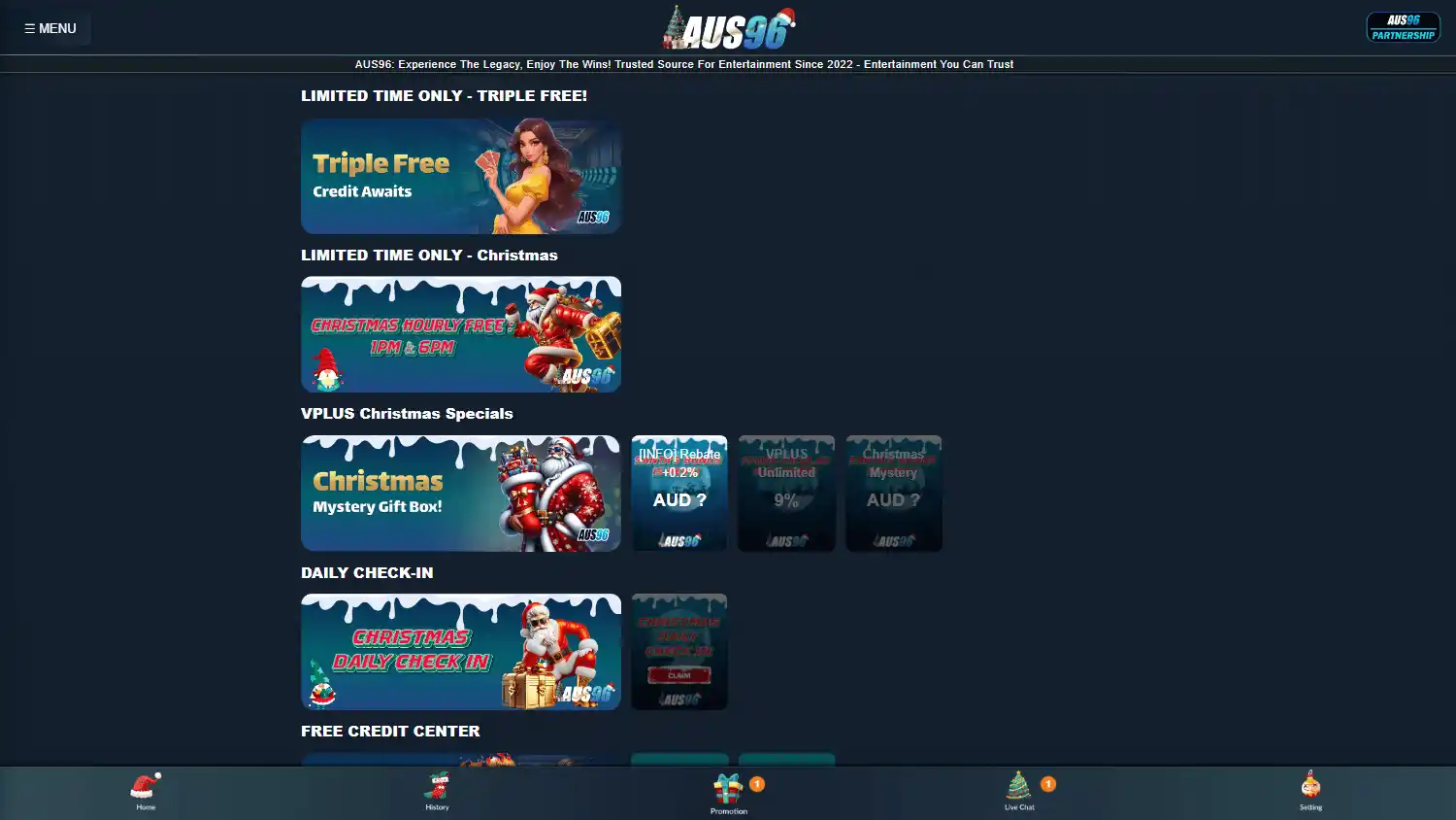 AUS96 Casino screenshot 2