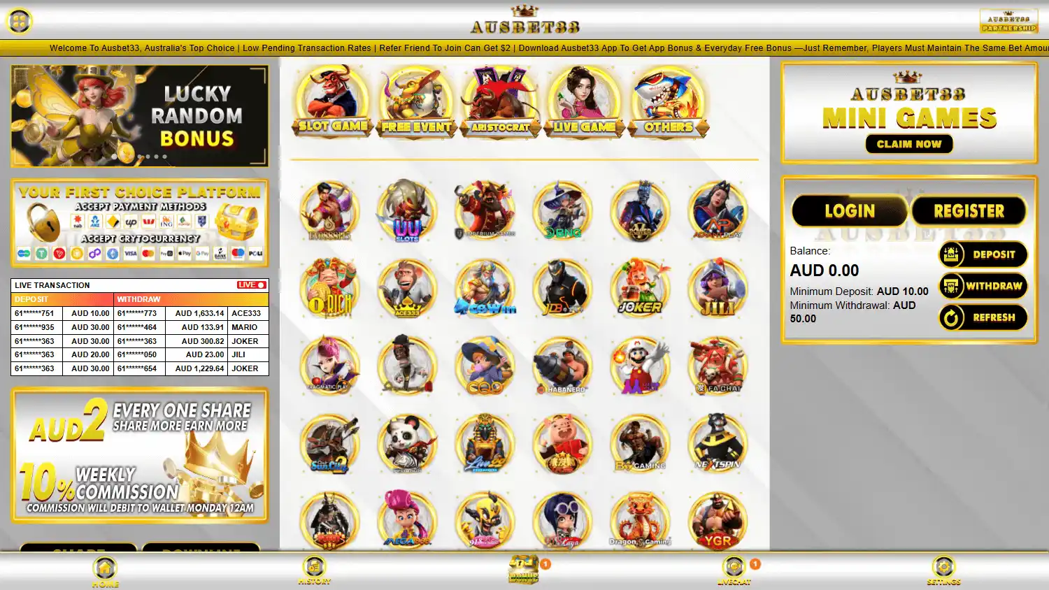 AusBet33 Casino screenshot 1