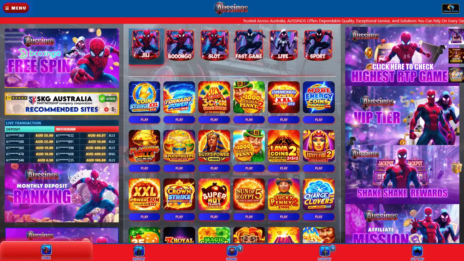 Aussinos Casino screenshot 1