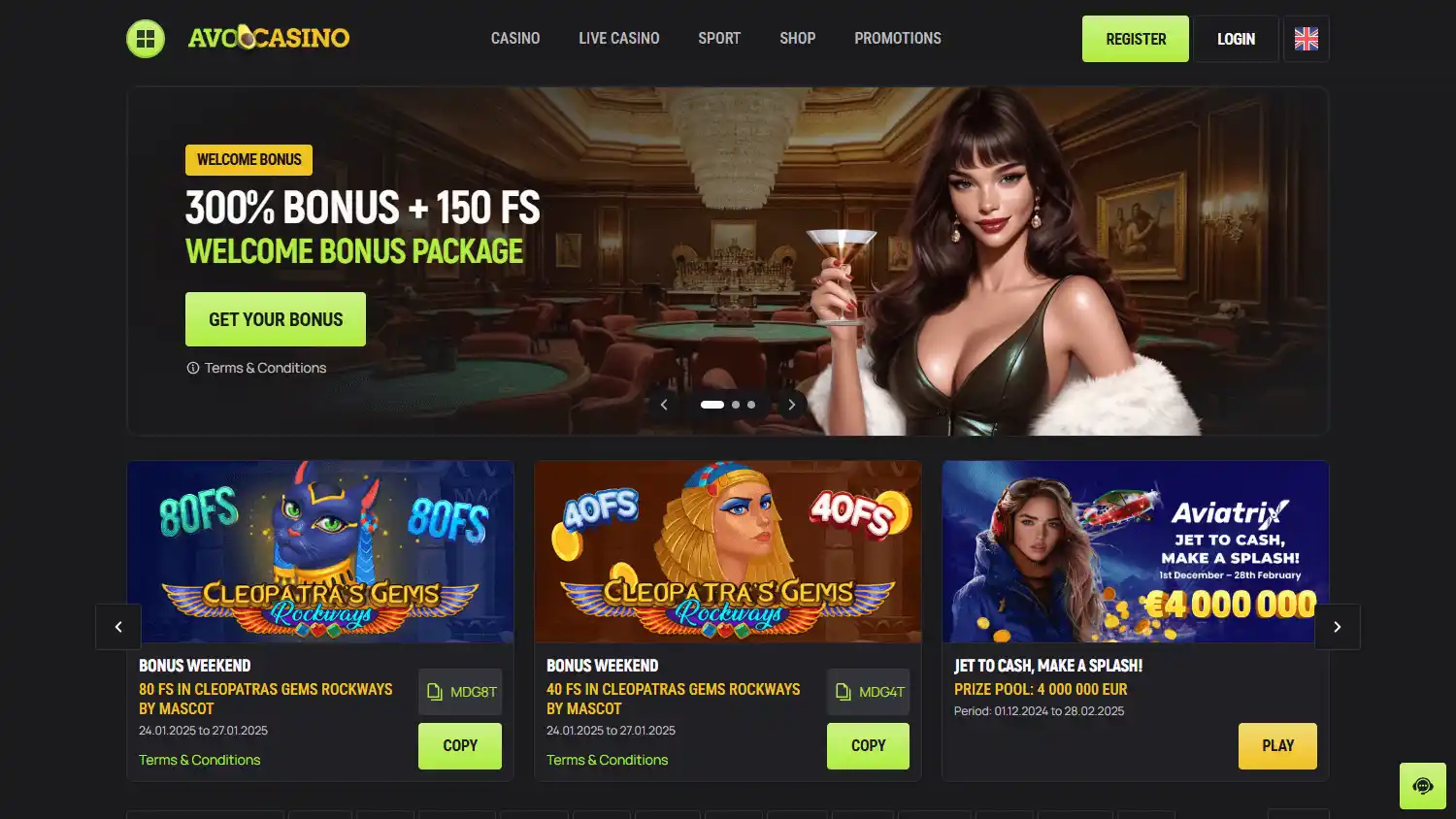 AvoCasino screenshot 1