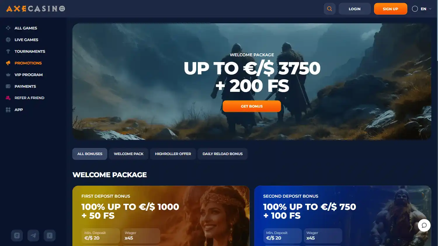 Axecasino screenshot 3