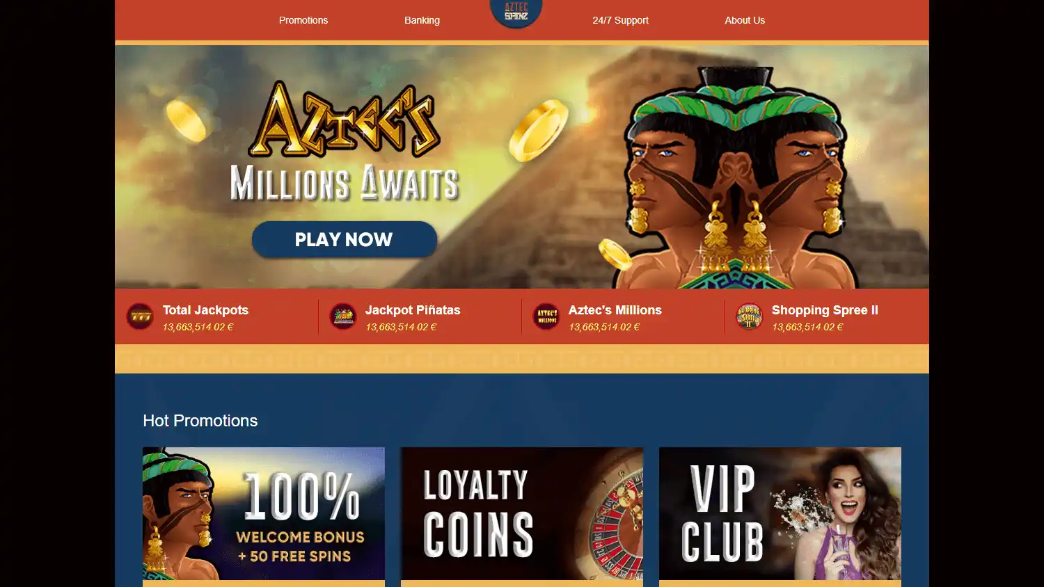 Aztec Spinz Casino screenshot 1