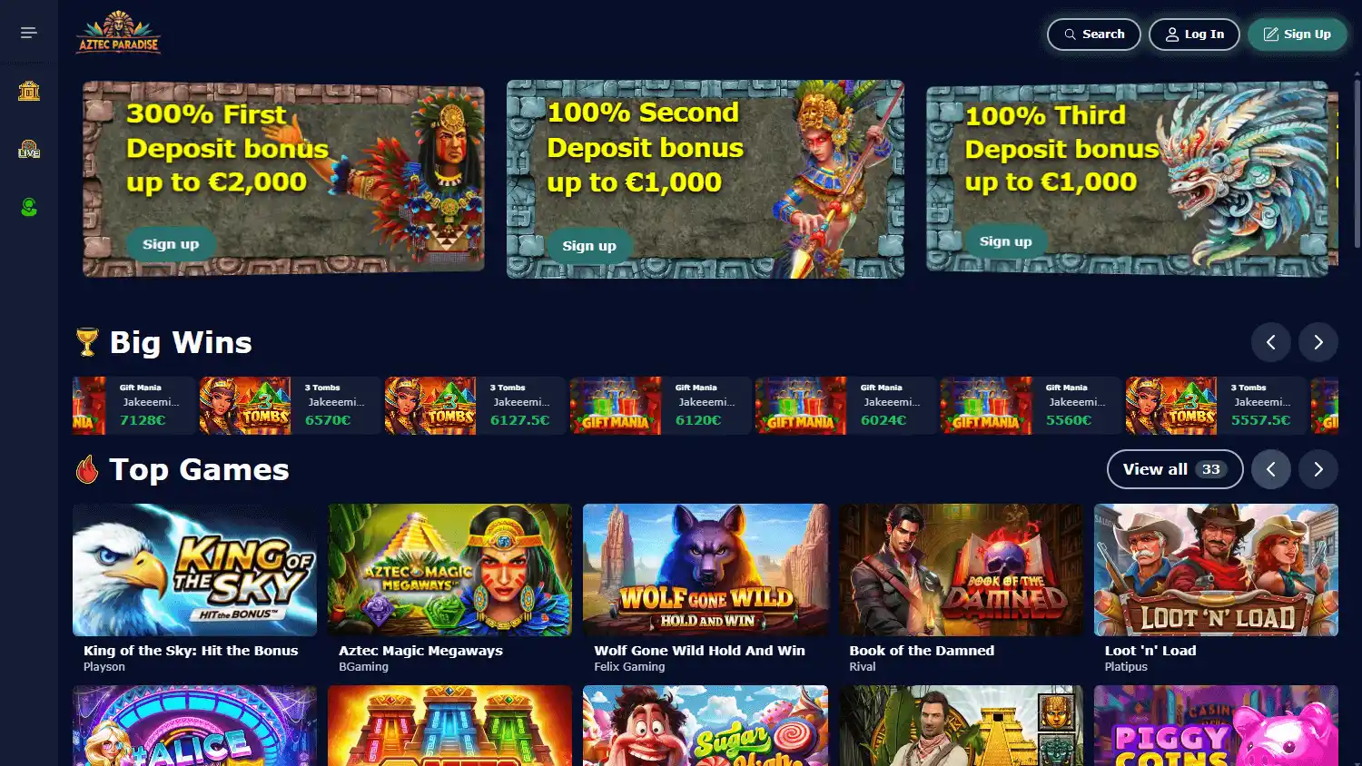 AztecParadise Casino screenshot 1