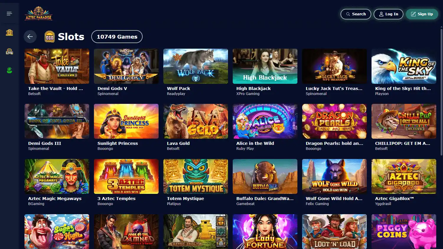 AztecParadise Casino screenshot 2