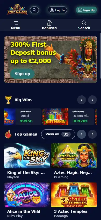 AztecParadise Casino screenshot 4