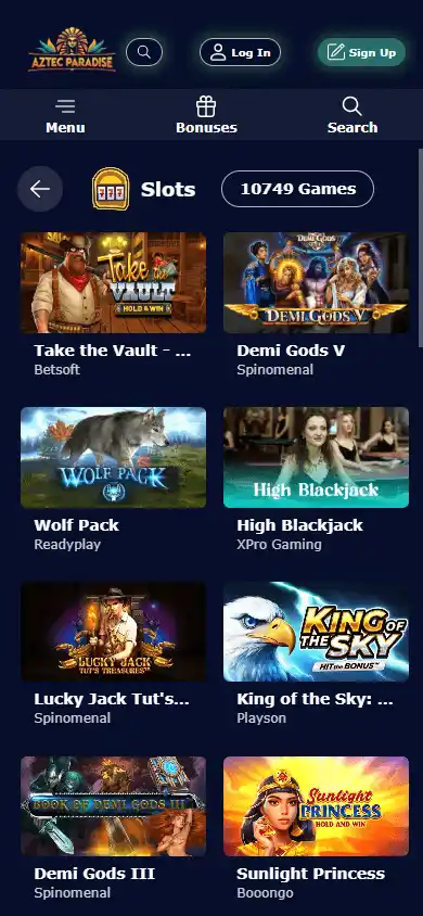 AztecParadise Casino screenshot 5