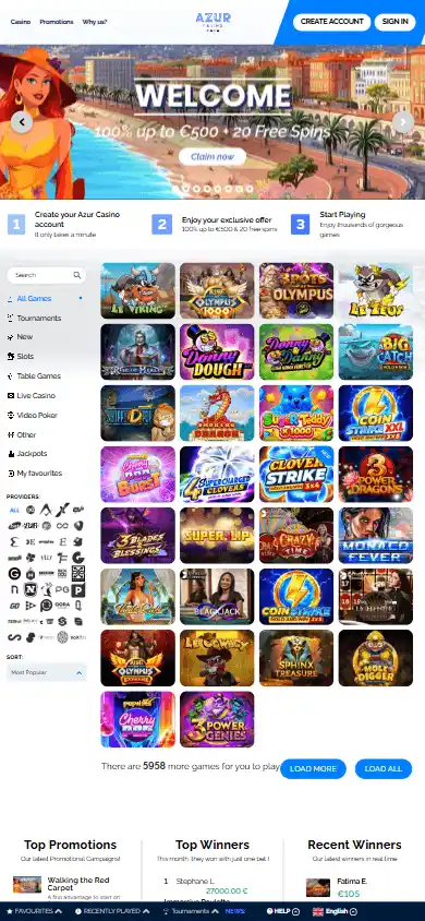 Azur Casino screenshot 3