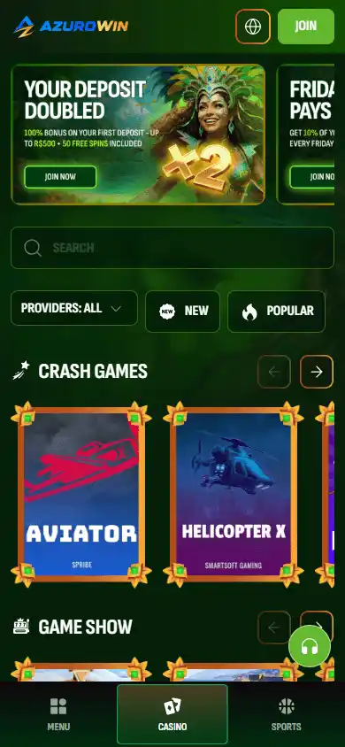 AzuroWin Casino screenshot 3