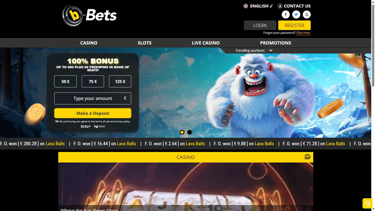 b-Bets Casino screenshot 1