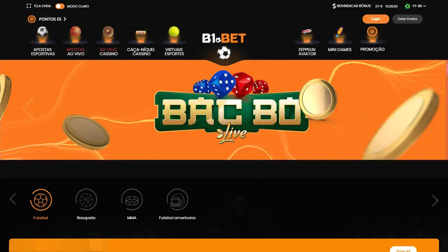 B1 BET Casino screenshot 1