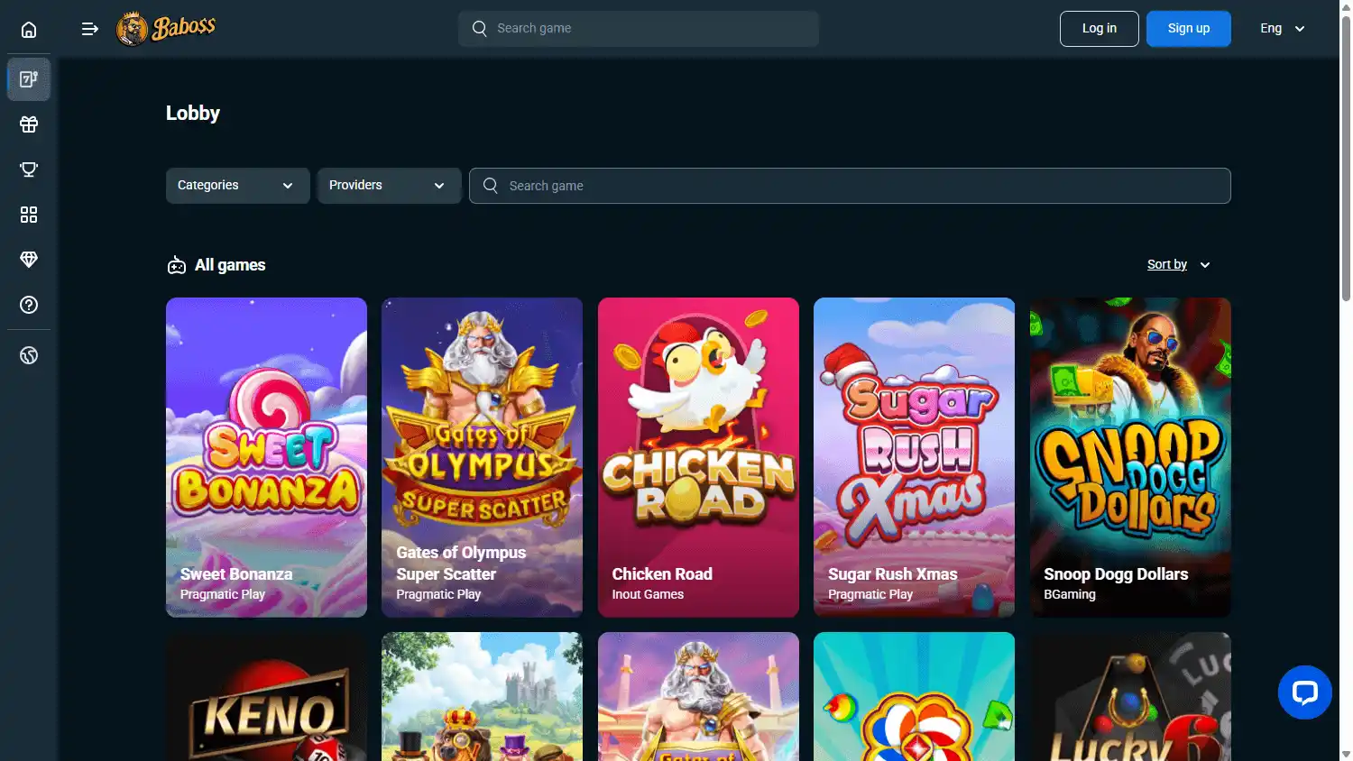 Baboss Casino screenshot 2