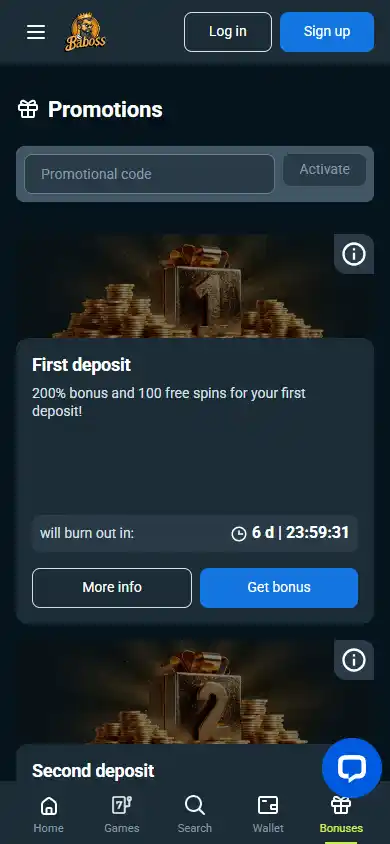 Baboss Casino screenshot 6