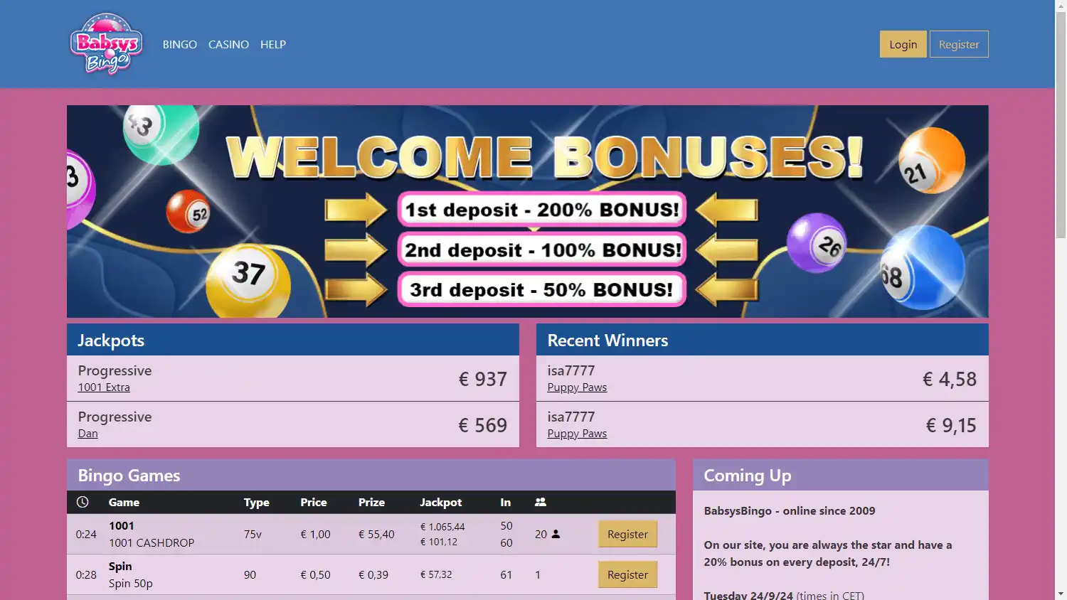 BabsysBingo Casino screenshot 1