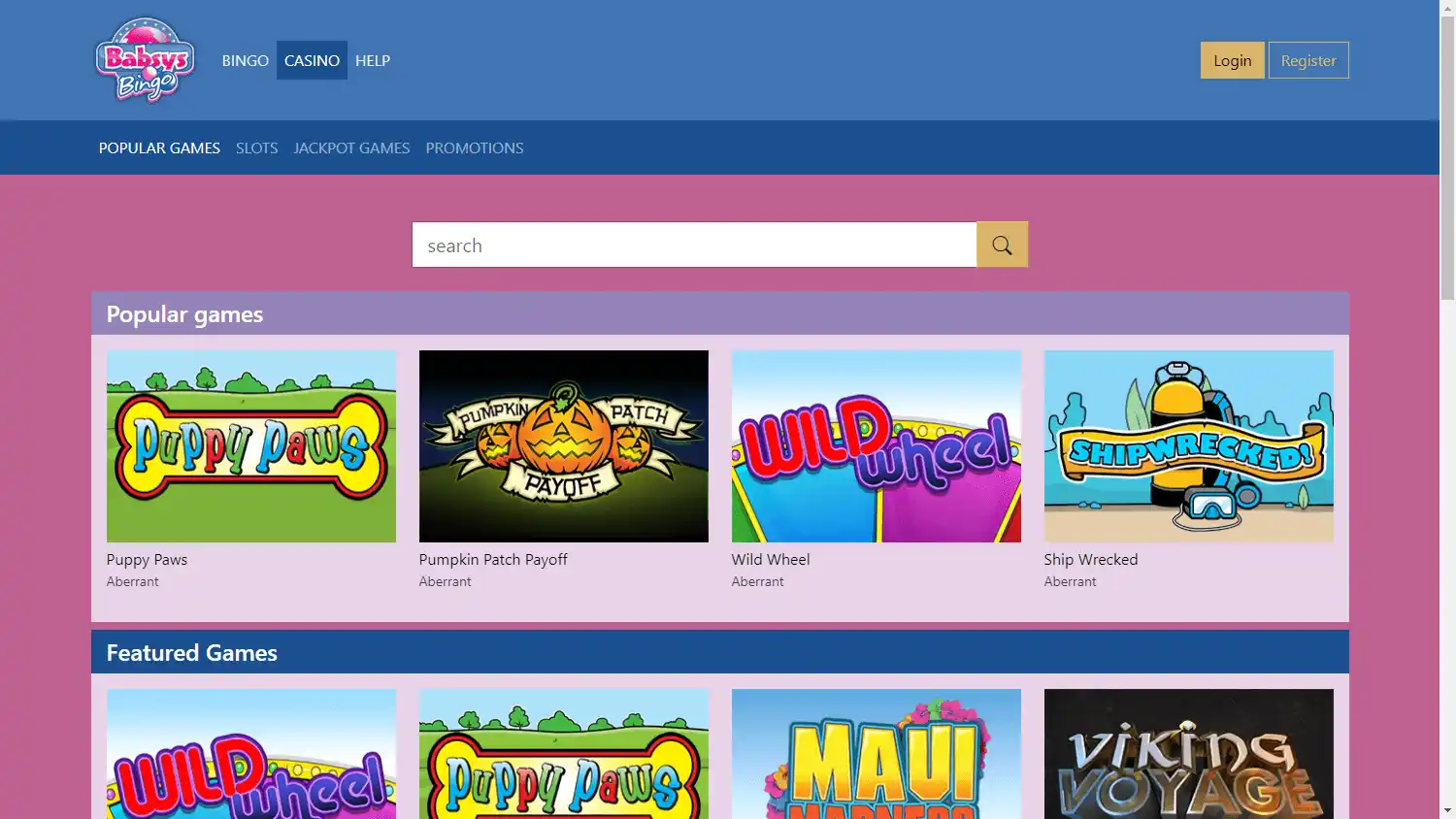 BabsysBingo Casino screenshot 2