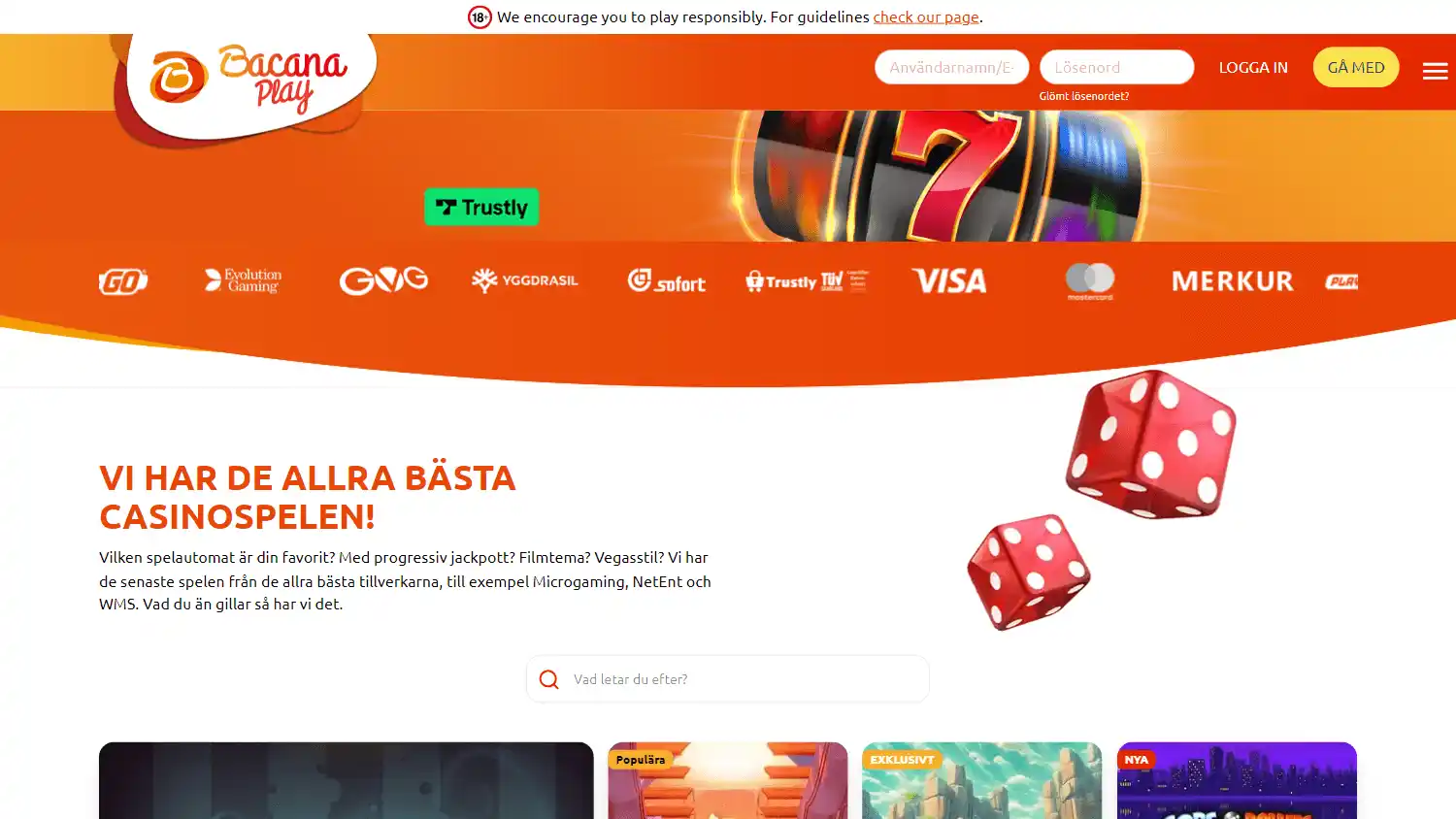 BacanaPlay Casino SE screenshot 1