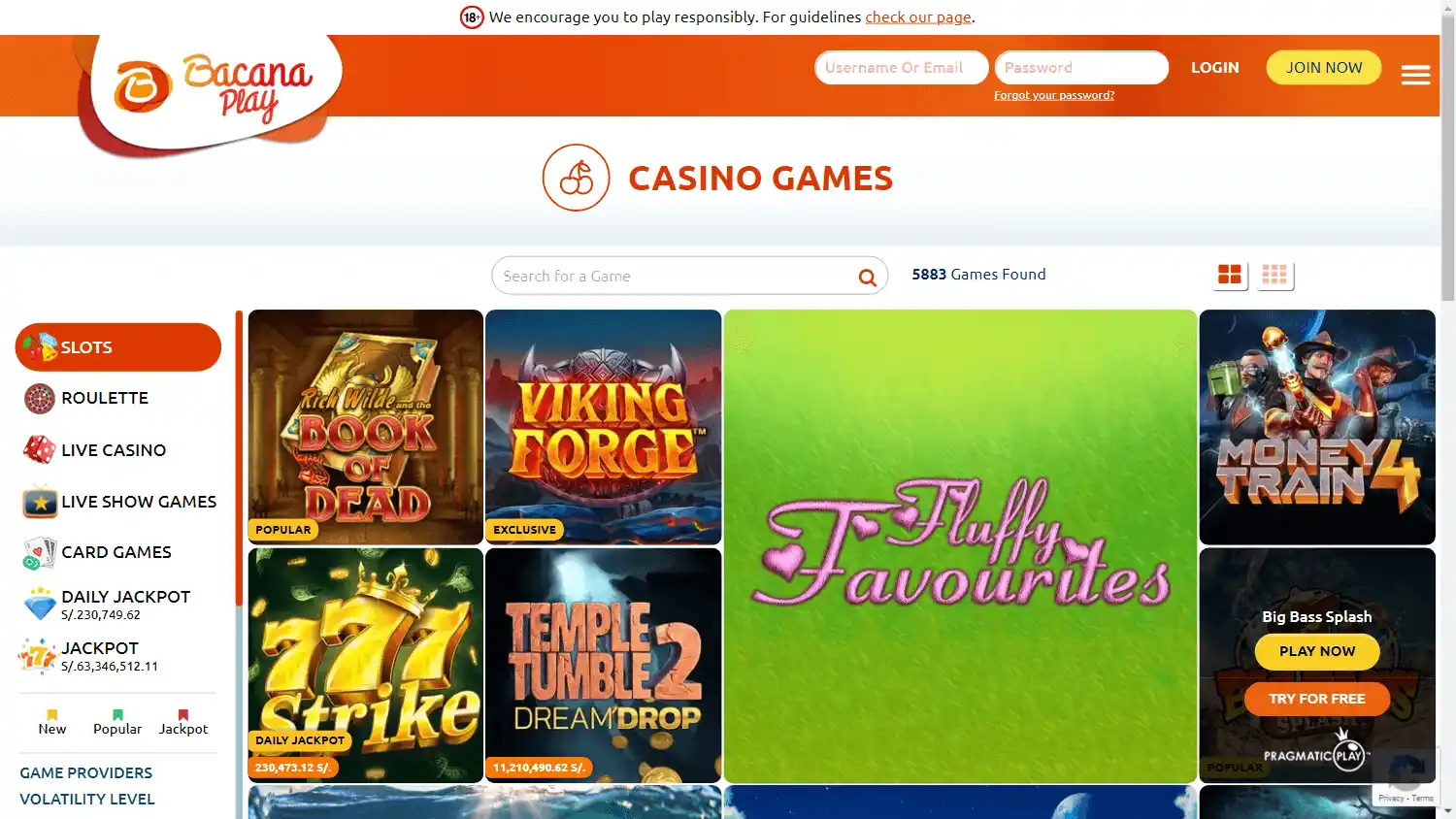 BacanaPlay Casino SE screenshot 3