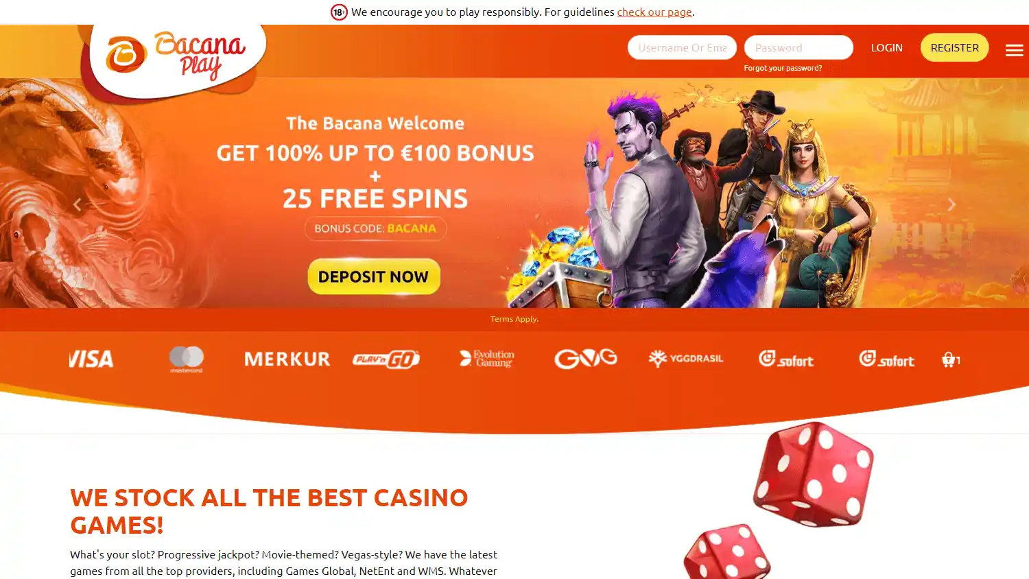 BacanaPlay Casino UK screenshot 1