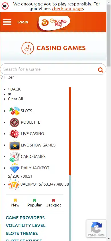 BacanaPlay Casino UK screenshot 6