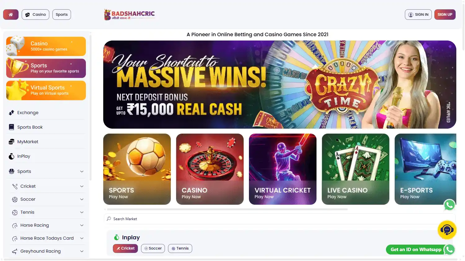 Badshahcric Casino screenshot 1