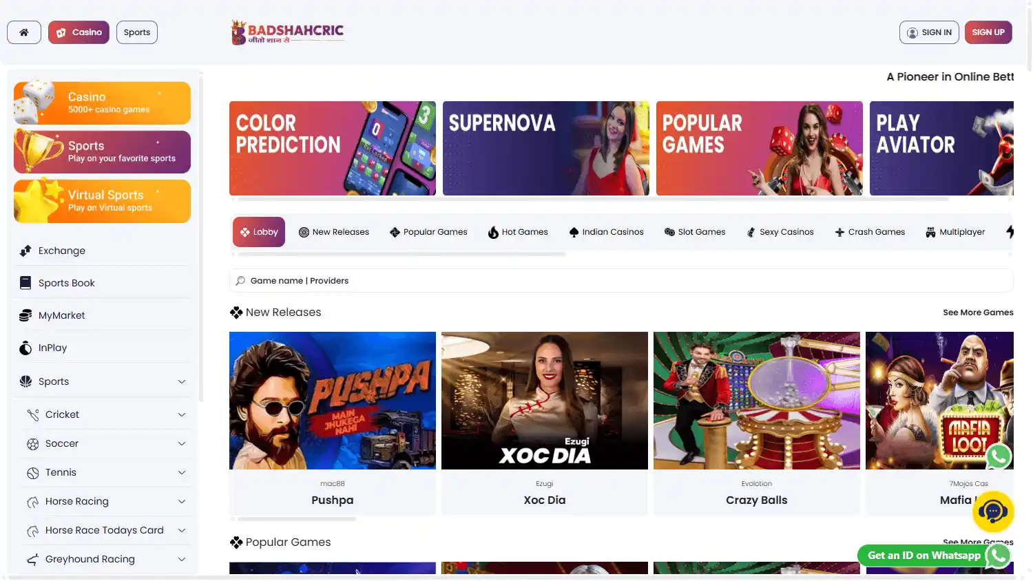 Badshahcric Casino screenshot 2