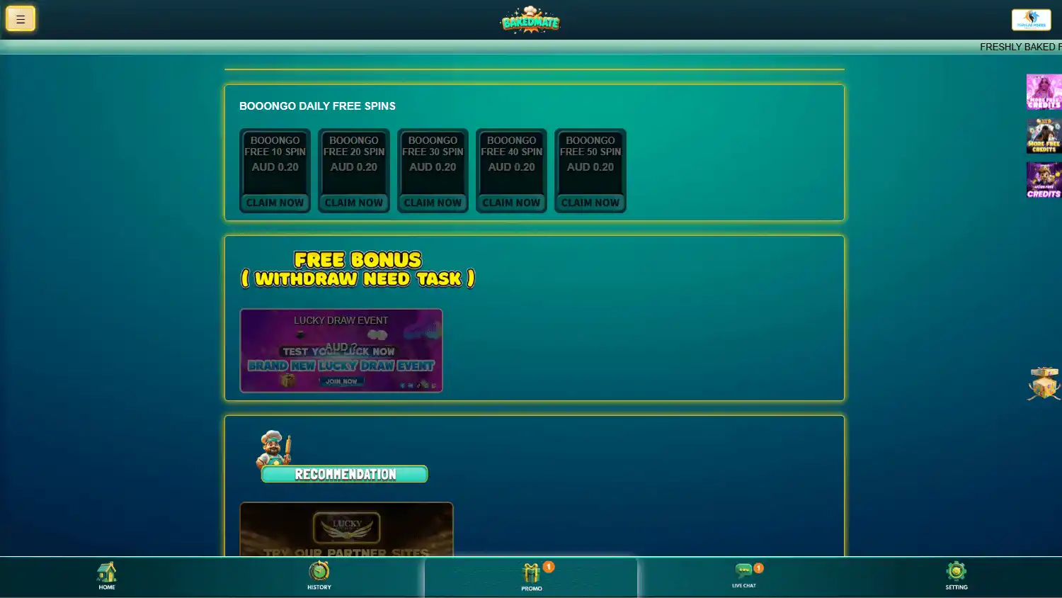 BakedMate Casino screenshot 2
