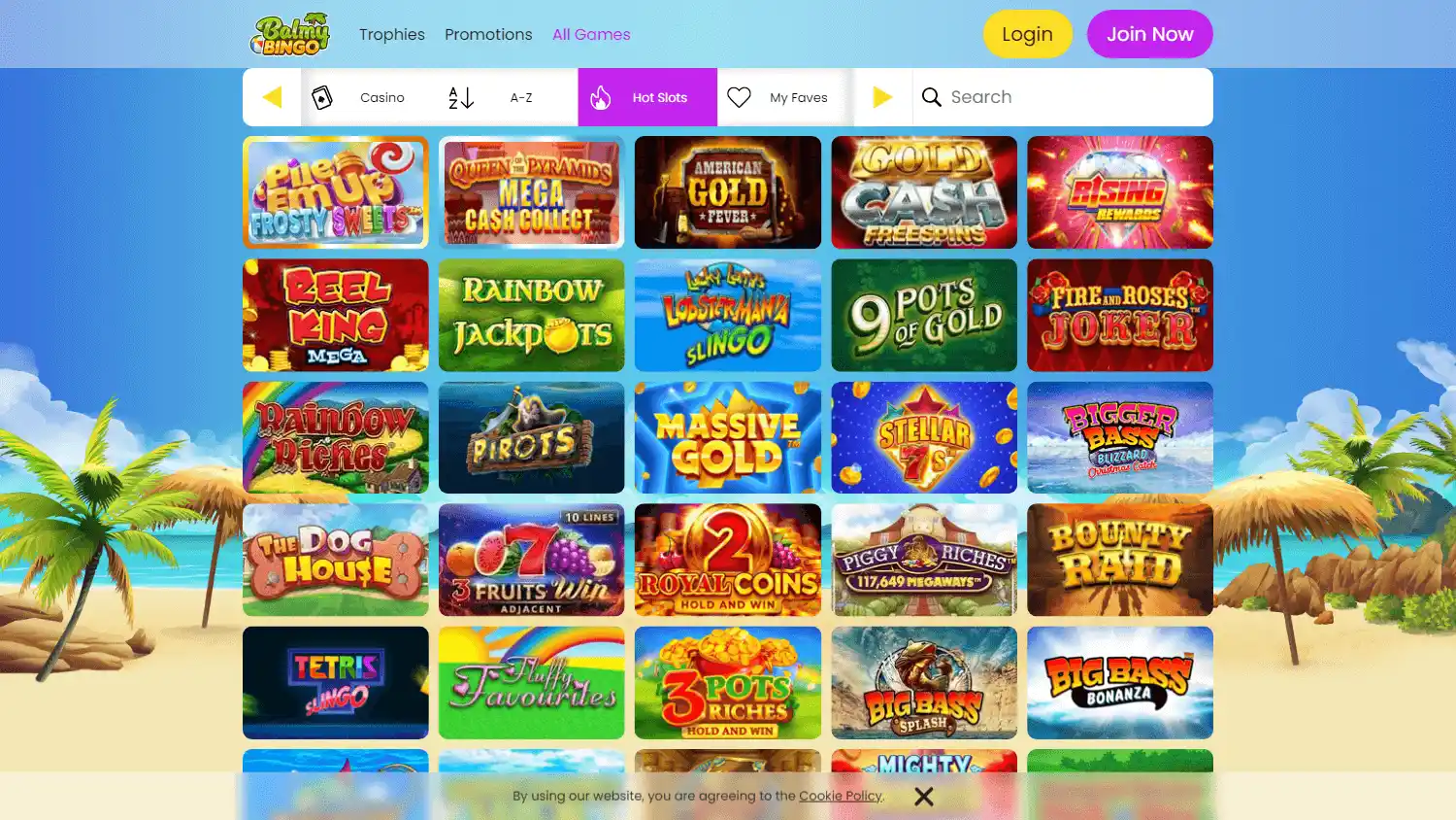 Balmy Bingo Casino screenshot 2