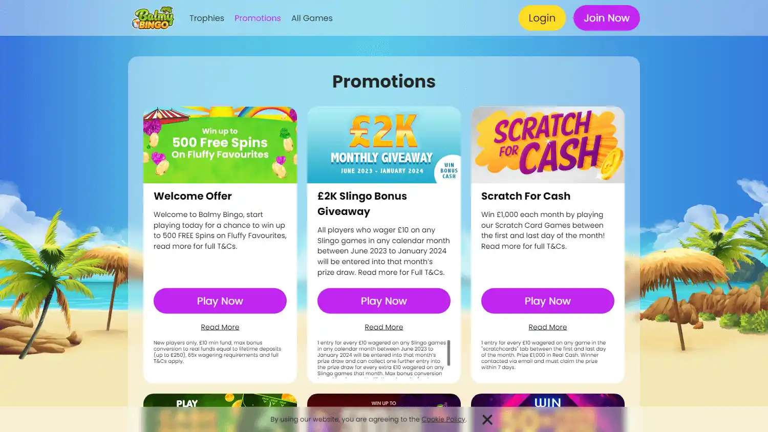 Balmy Bingo Casino screenshot 3