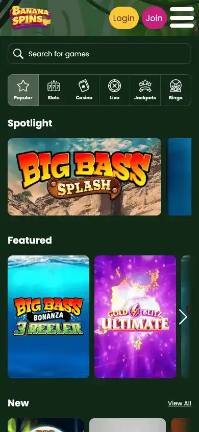 Banana Spins Casino screenshot 5